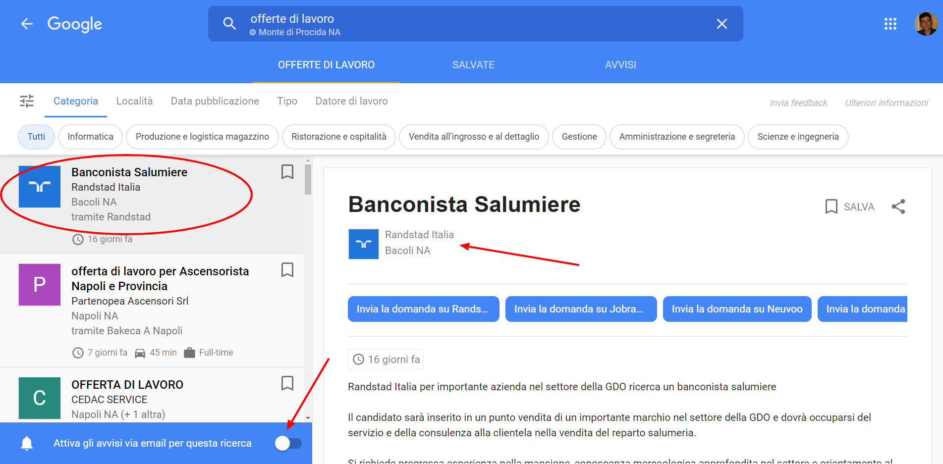 Google, da oggi anche in Italia è più semplice cercare offerte di lavoro –  Monte di Procida